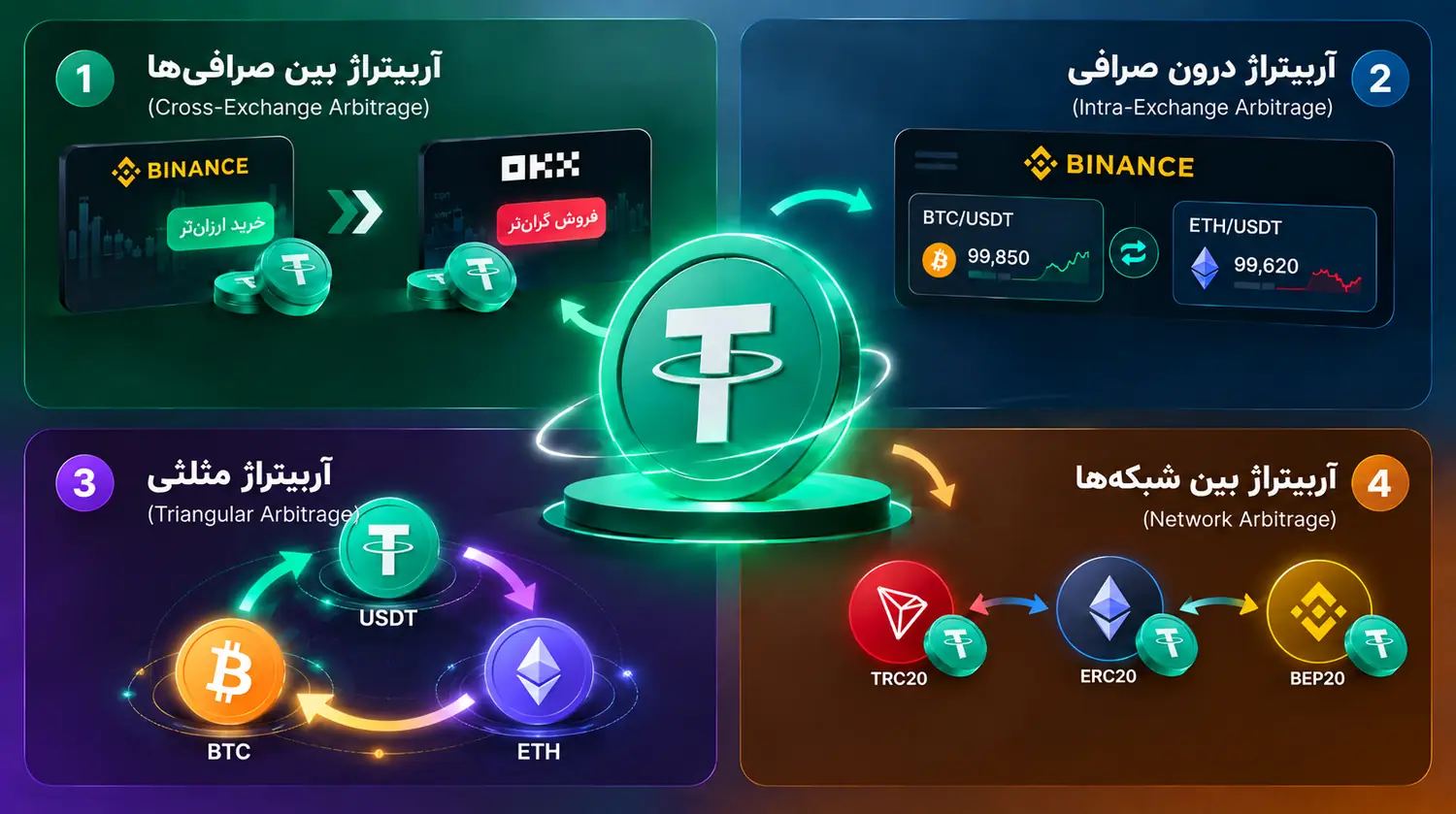 انواع آربیتراژ تتر