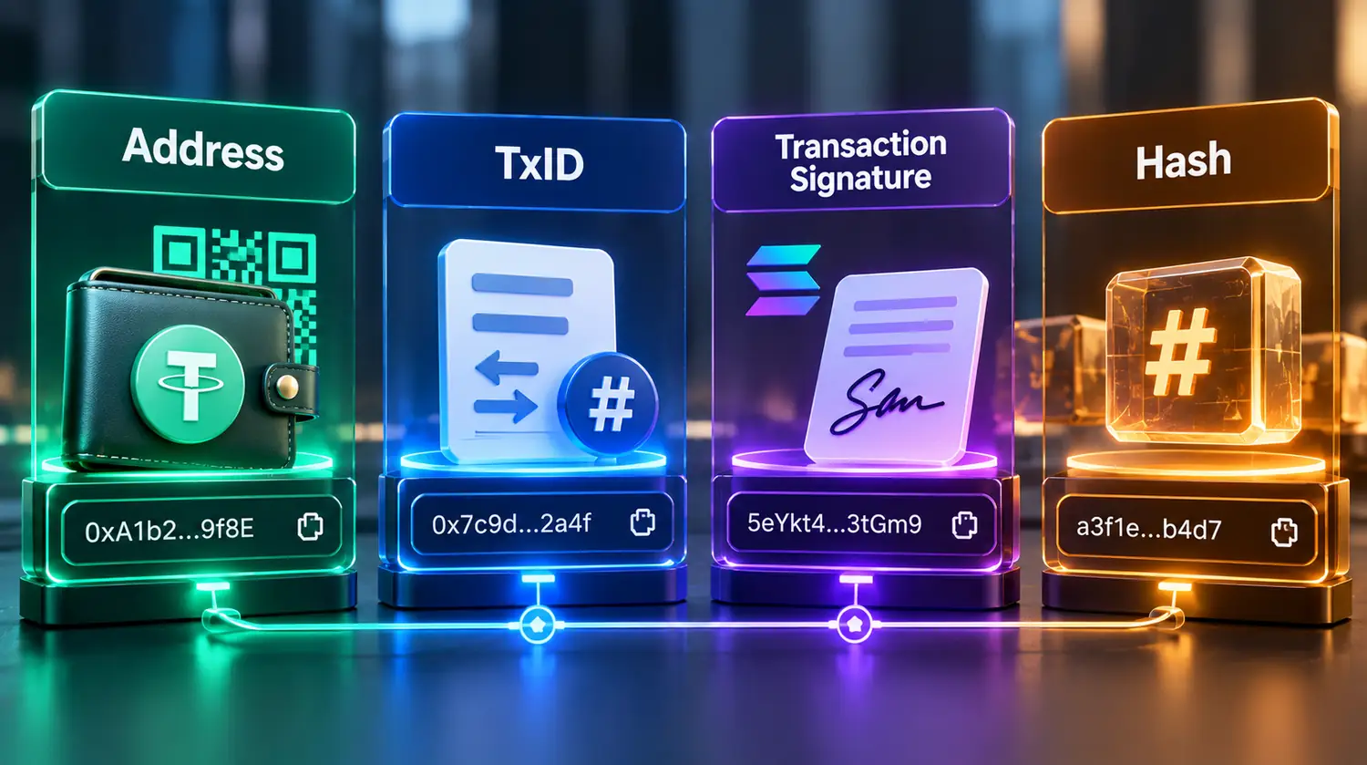 تفاوت TxID، Hash و Address